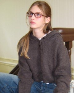 Blurry Powder Wool Hood Sweater ( Brown )