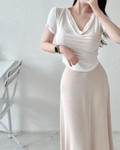 여리 드레이프 셔링티 시원한 반팔티셔츠 - ㅤㅤ