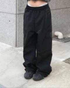 [UNISEX] 로우 와이드 카고 팬츠 (3color) - ㅤㅤ