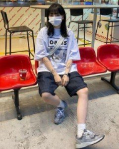 레터링 라운드 코튼 베이직 빅사이즈 상의 - ㅤㅤ