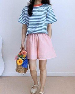 [두즈므아/13] 조이배색 티셔츠 - ㅤㅤ