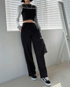 무지 스판 코튼 베이직 크롭 티셔츠 - ㅤㅤ