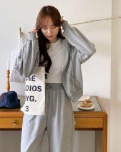 무지 밴딩 코튼 베이직 롱 세트 - ㅤㅤ