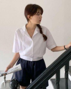 무지 루즈 린넨 베이직 숏 자켓 - ㅤㅤ