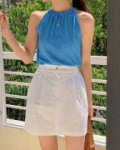 무지 셔링 폴리 비비드 미들 끈나시 - ㅤㅤ