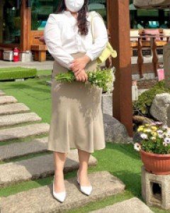 무지 물결 폴리 베이직 빅사이즈 스커트 - ㅤㅤ