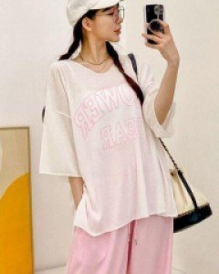 프린팅 오버핏 코튼 비비드 빅사이즈 티셔츠 - ㅤㅤ