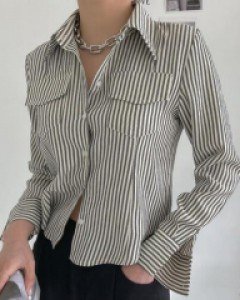 무지 카라 코튼 베이직 롱 셔츠, 남방 - ㅤㅤ