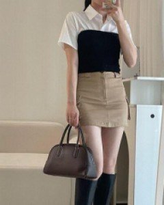 [미친스판] 카고 포켓 스판 미니 스커트 - ㅤㅤ