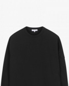 LJS41106 블랙 오버핏 MA-1 화섬 포켓 티셔츠