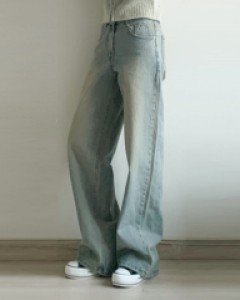 [힙한핏/고퀄리티*] 연청 로우라이즈 와이드 데님 팬츠