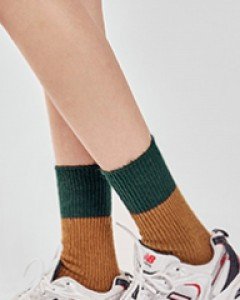 ribbed color-block socks(6 colors)