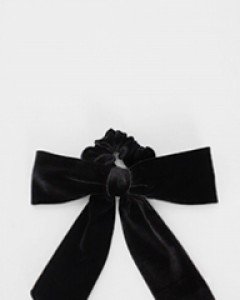 velour ribbon scrunchies (2 colors)