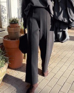 #2047 핀턱 밴딩롱 와이드 팬츠