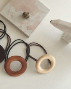 보즈먼 베이직 도형 우드 머리끈