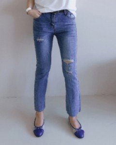 리노벨 데미지 데님 팬츠