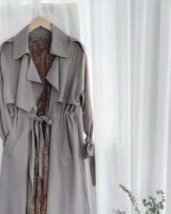 로스튼 루즈핏 롱 트렌치코트