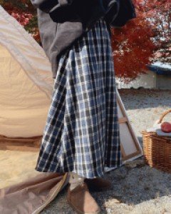 몬더인 A라인 타탄체크 스커트