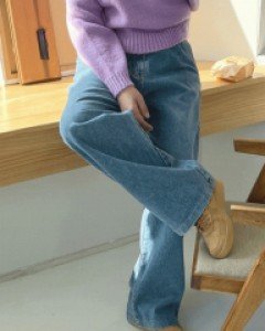 데이러 핀턱 데님팬츠