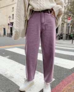 M#1 카치온 테이퍼드 컬러팬츠(퍼플)