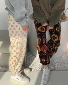 #2378 후끈 패턴 후리스 조거팬츠