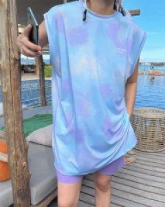 #708 오버핏 물나염 나시 래쉬가드