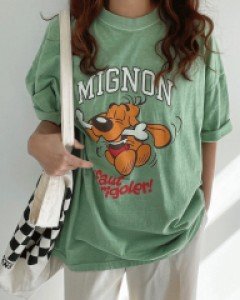 퍼퍼도 피그먼트 프린팅 반팔티