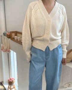 #8148 여리핏 무드 가디건(크림)