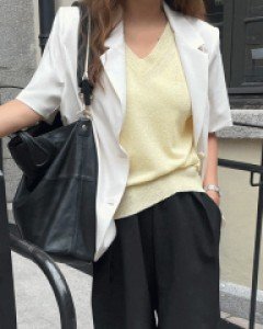 파딜리 루즈핏 반팔 자켓
