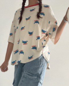 샤이크 오버핏 샤크 반팔티