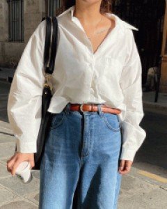 #1417 올드머니 언발 셔츠(화이트)