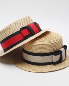 2컬러 리옹 큰리본 포인트 페도라 남자 여자 여름 해변 밀짚 비치모자