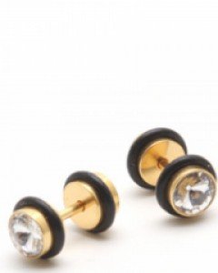 큐빅 피어싱 귀걸이 화이트