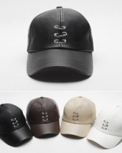 4컬러 옷핀 레더 볼캡 커플모자 가죽 야구모자