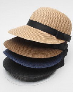 5컬러 스텔라 밀짚 리본 챙모자 자외선차단 여자 여름햇 선캡