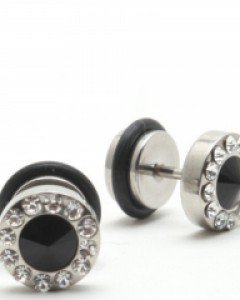 *기광 화려한 큐빅 white&black 피어싱 *선물박스포함*