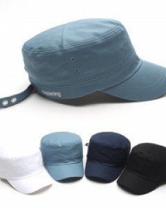 4컬러 happening 롱스트랩 군모 남자 여자 밀리터리캡모자