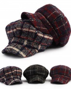 3컬러 울 체크 팔각모 여자 남자 FW 빵모자 헌팅캡
