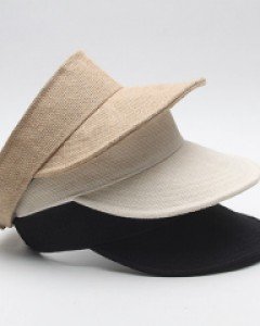 3컬러 심플 베이직 린넨 선캡 와이어챙 남자 여자 여름 바캉스 모자