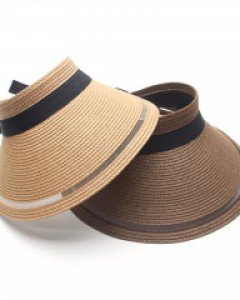 2컬러 엘라도 리본 선캡 여자 여름모자