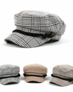 3컬러 체크 레트로 마도로스캡 FW 남자 여자 빵모자