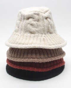 꽈배기니트 와이어챙 버킷햇 여자 남자 벙거지모자