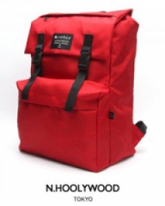 [ N.ハリウッド]정품 스퀘어 백팩 no.160 RED(레드) 日本 하리웃도 학교가방 학생백팩 여행배낭