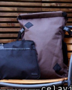 스퀘어더블패치백팩 HB-006  BROWN(브라운) 빅백팩 사각백팩 학교가방 여행배낭