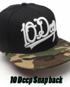 10DEEP 밀리터리+블랙 스냅백 일자챙힙합모자 스냅백모자
