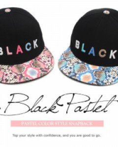 파스텔 LOGO BLACK 스냅백 커플모자 일자챙 힙합모자