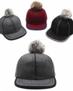 3컬러 디지스 모직 토끼털방울 스냅백 *특가세일*