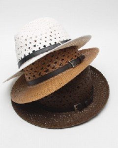 3컬러 아리엘 벨트 밀짚 파나마햇 커플모자 밀집 비치모자 카우보이