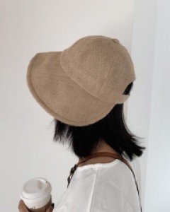 천연마직 벨크로 버킷햇 여성 여름 벙거지모자