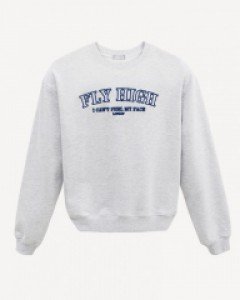 립합 플라이볼드 자수 스웨트셔츠